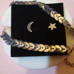 Bracelet necklace set stars and moon